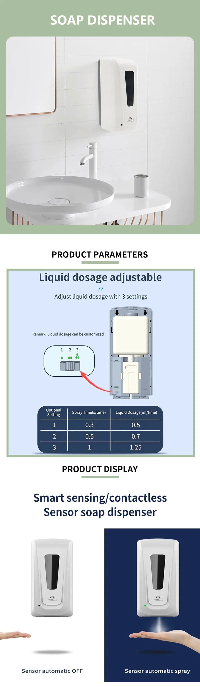 Touchless/Automatic Hand Sanitizer Dispenser/Liquid Soap Dispenser Smart Sensor with Stand Smart Sensor